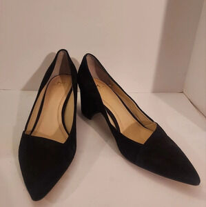 Marc Fisher LTD Black Suede Mlyovani Pointed Toe Block Heels in Size 8 M